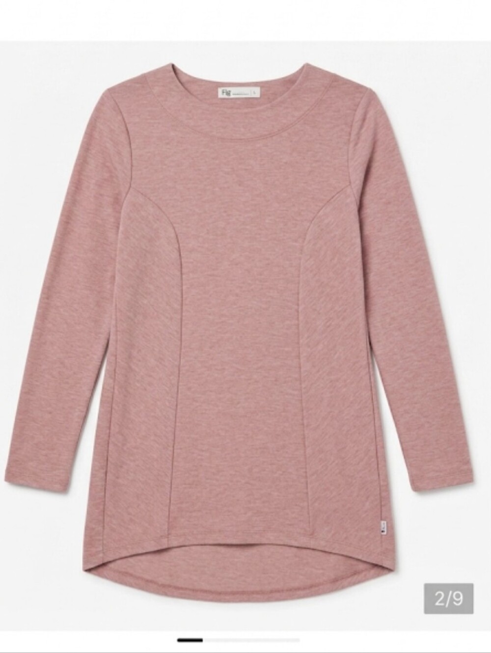 Fig women's dusty rose high low hem tunic size small